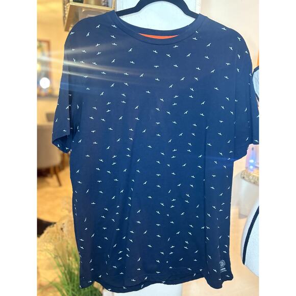 Denim and Flower Men's Ricky Singh Navy / White Seagulls Crew Neck Tshirt XL - Picture 1 of 4